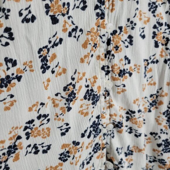 Liz Claiborne Size XXL Plus Women's Blouse Button Front Floral short slv gauzy - Picture 6 of 11